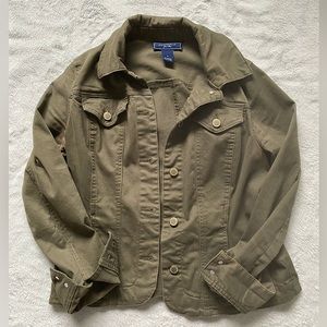 Green Stretch Denim Jacket